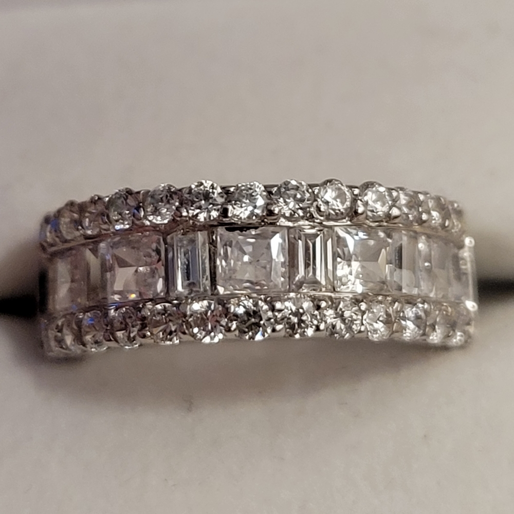Solid 14k White Gold CZ Ring